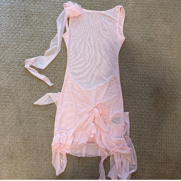 Pink Ruffle Rosette Dress - Picture 4 of 4